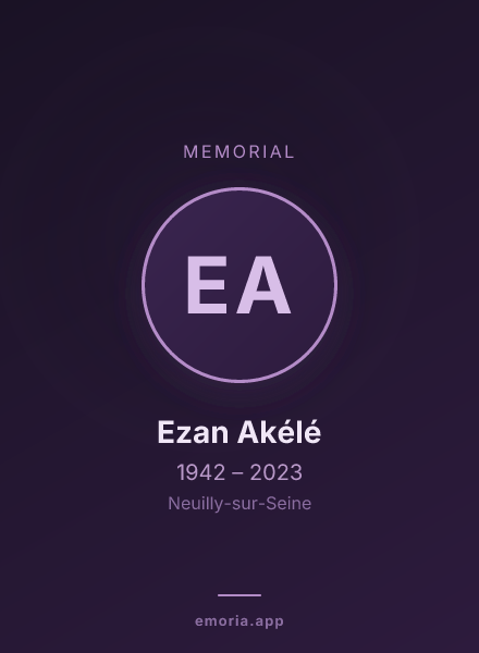 Memorial portrait of Ezan Akélé