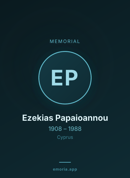 Memorial portrait of Ezekias Papaioannou