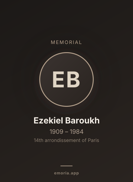 Memorial portrait of Ezekiel Baroukh