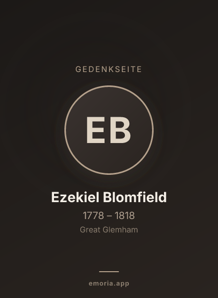 Gedenkportrait von Ezekiel Blomfield