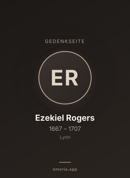 Gedenkportrait von Ezekiel Rogers