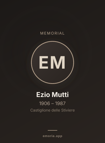 Memorial portrait of Ezio Mutti