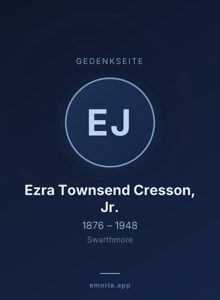 Gedenkportrait von Ezra Townsend Cresson, Jr.
