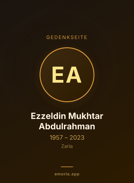 Gedenkportrait von Ezzeldin Mukhtar Abdulrahman