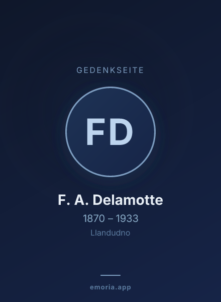 Gedenkportrait von F. A. Delamotte