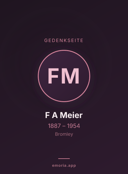 Gedenkportrait von F A Meier