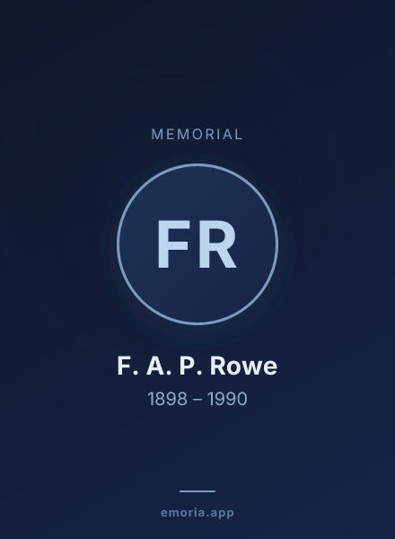 Memorial portrait of F. A. P. Rowe