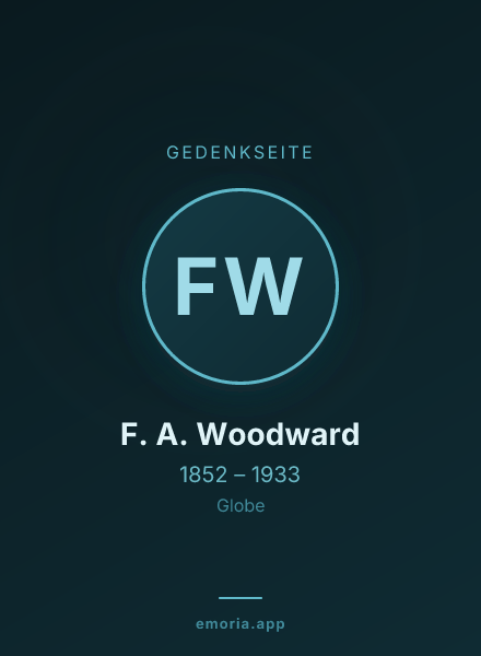 Gedenkportrait von F. A. Woodward