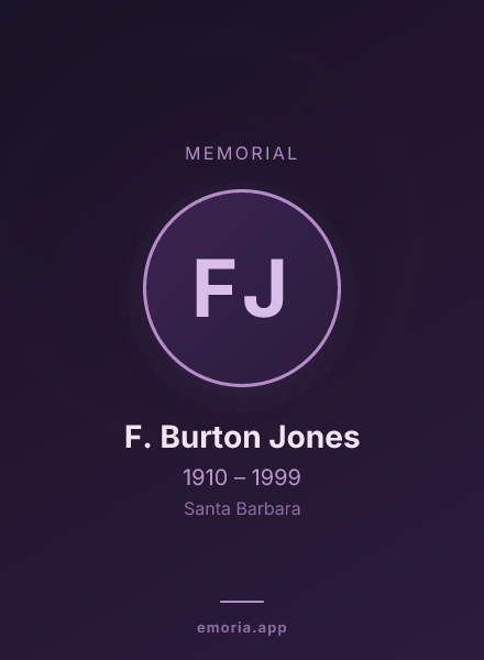 Memorial portrait of F. Burton Jones