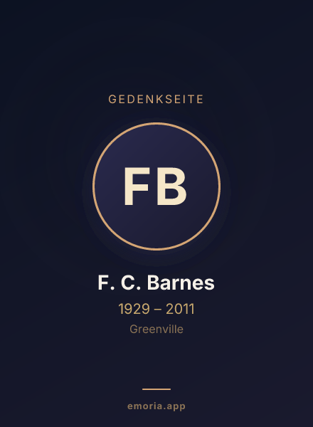 Gedenkportrait von F. C. Barnes