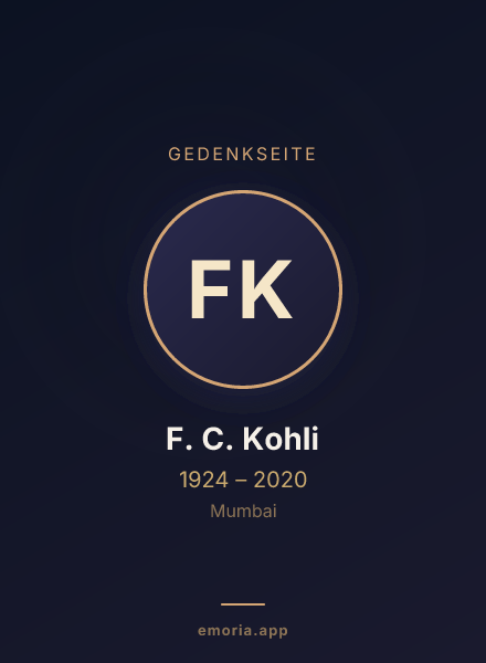 Gedenkportrait von F. C. Kohli