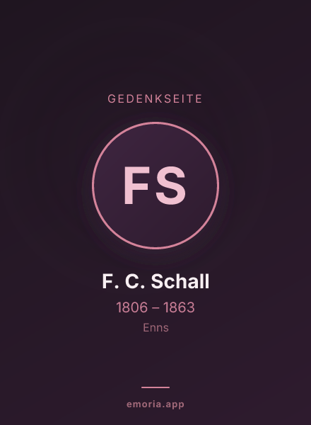 Gedenkportrait von F. C. Schall