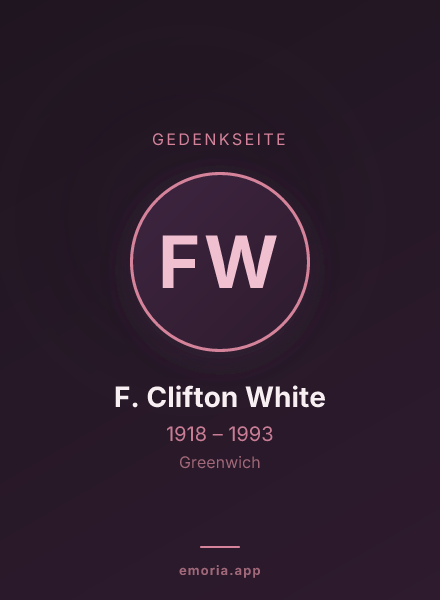 Gedenkportrait von F. Clifton White