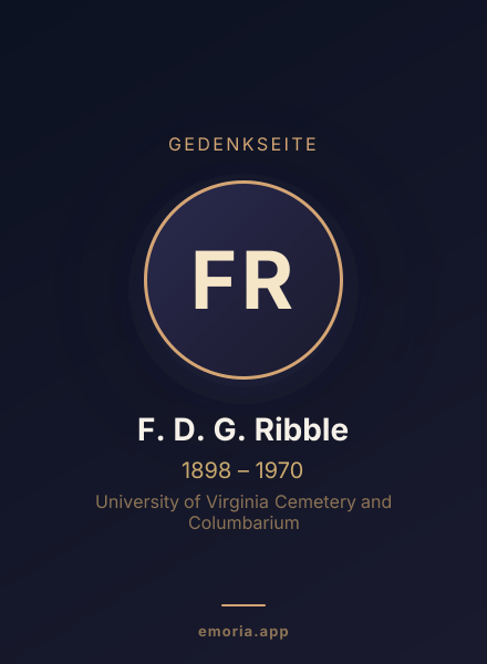 Gedenkportrait von F. D. G. Ribble