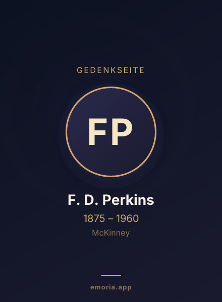 Gedenkportrait von F. D. Perkins