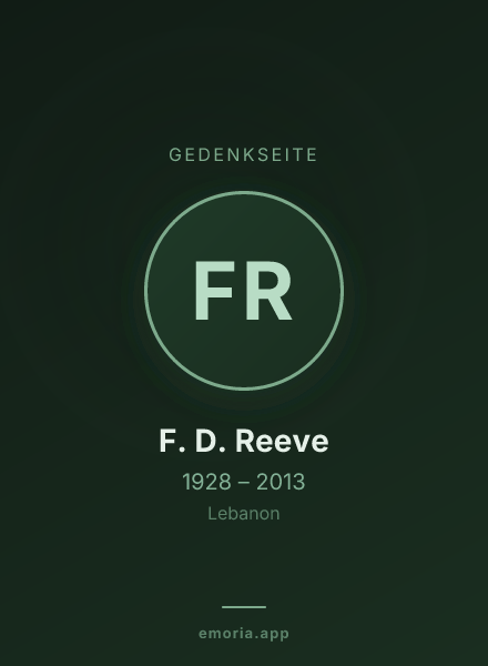Gedenkportrait von F. D. Reeve