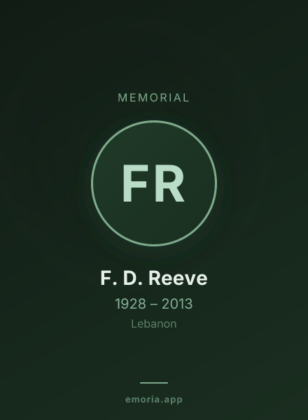 Memorial portrait of F. D. Reeve