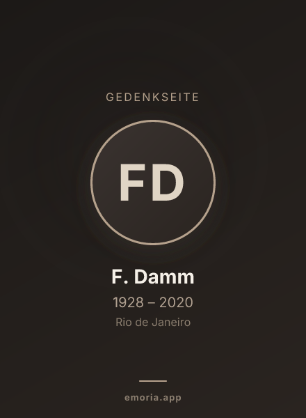 Gedenkportrait von F. Damm