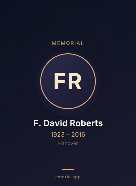 Memorial portrait of F. David Roberts