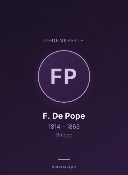 Gedenkportrait von F. De Pope