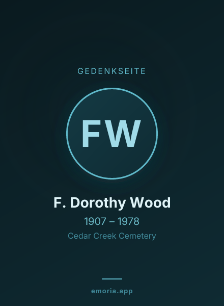 Gedenkportrait von F. Dorothy Wood