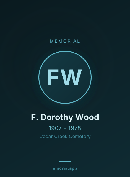 Memorial portrait of F. Dorothy Wood
