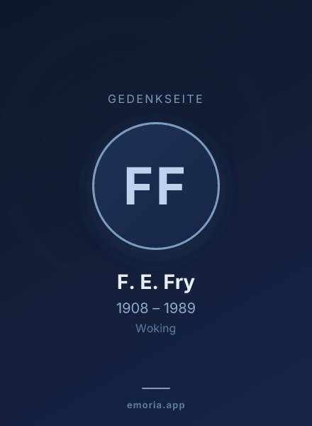 Gedenkportrait von F. E. Fry