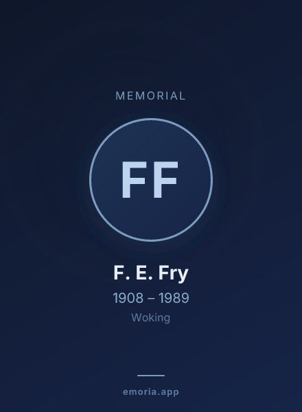 Memorial portrait of F. E. Fry