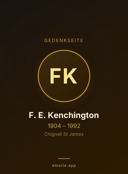 Gedenkportrait von F. E. Kenchington