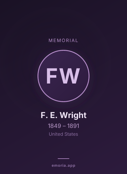 Memorial portrait of F. E. Wright