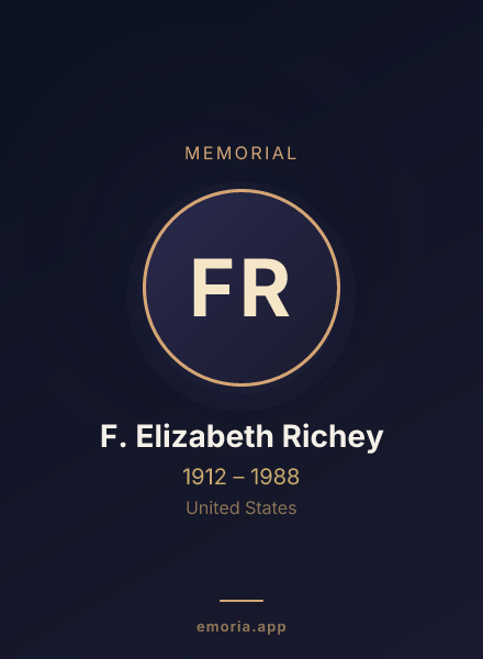 Memorial portrait of F. Elizabeth Richey