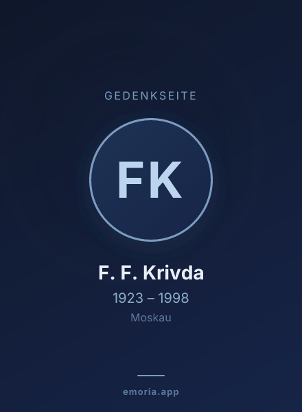Gedenkportrait von F. F. Krivda