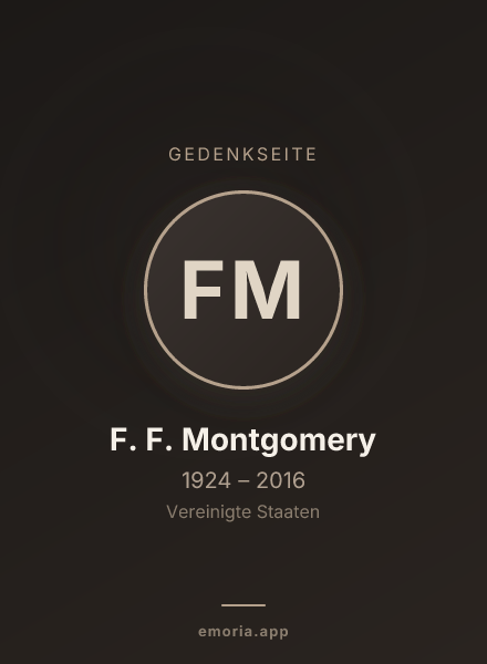 Gedenkportrait von F. F. Montgomery