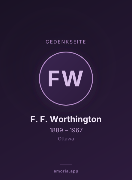 Gedenkportrait von F. F. Worthington