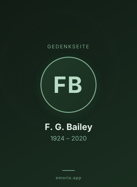Gedenkportrait von F. G. Bailey