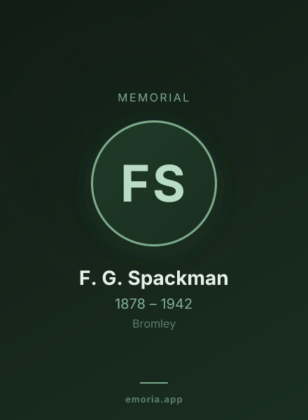 Memorial portrait of F. G. Spackman