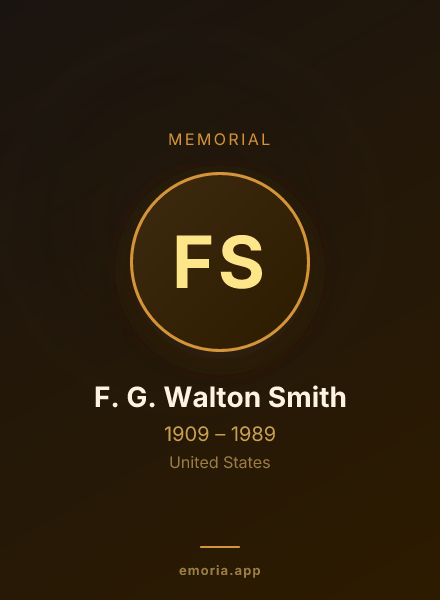 Memorial portrait of F. G. Walton Smith