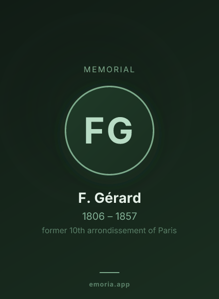 Memorial portrait of F. Gérard