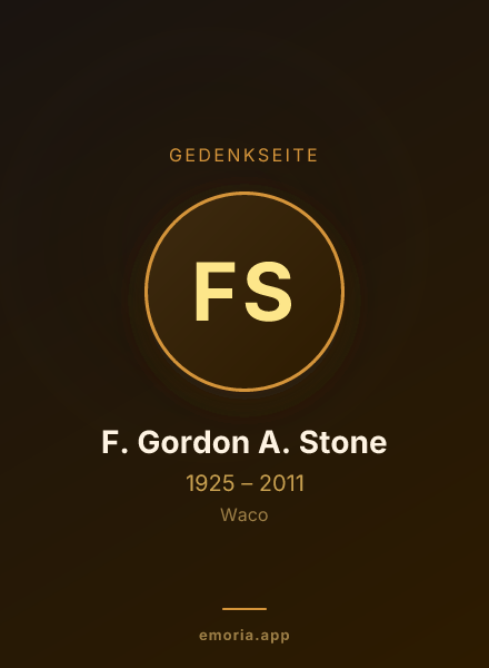 Gedenkportrait von F. Gordon A. Stone