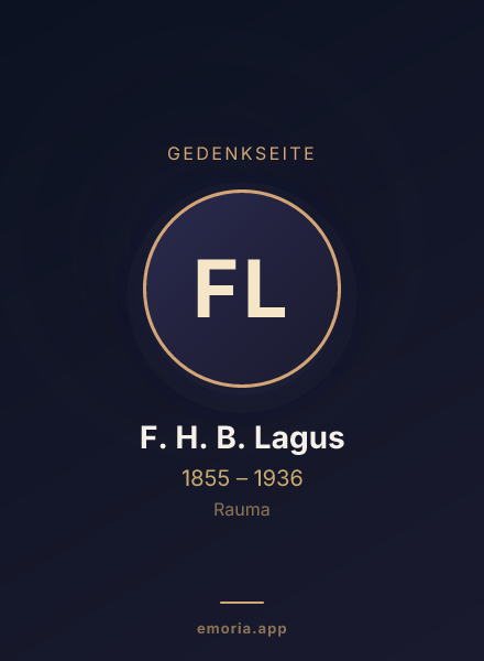 Gedenkportrait von F. H. B. Lagus