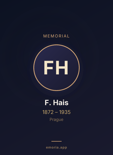 Memorial portrait of F. Hais