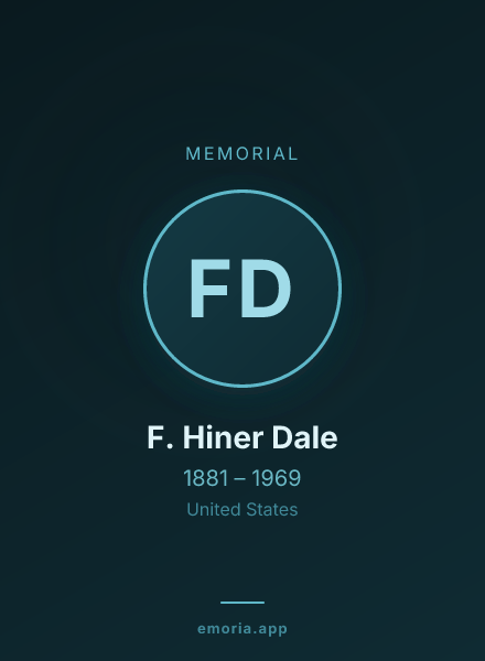 Memorial portrait of F. Hiner Dale