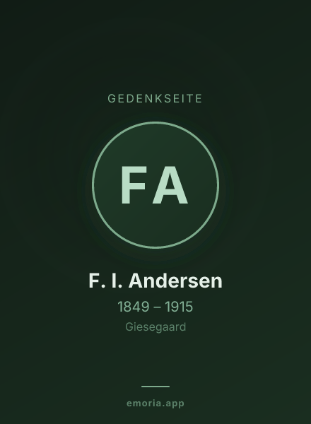 Gedenkportrait von F. I. Andersen