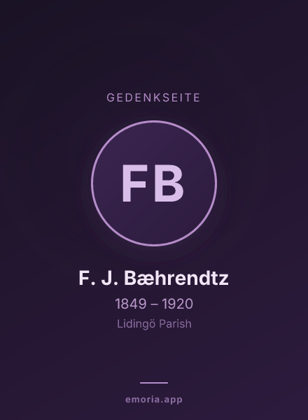 Gedenkportrait von F. J. Bæhrendtz