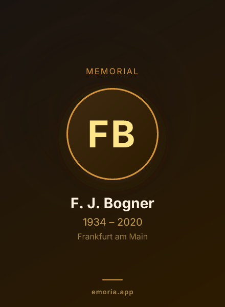 Memorial portrait of F. J. Bogner