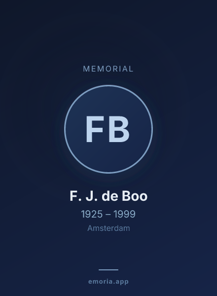 Memorial portrait of F. J. de Boo
