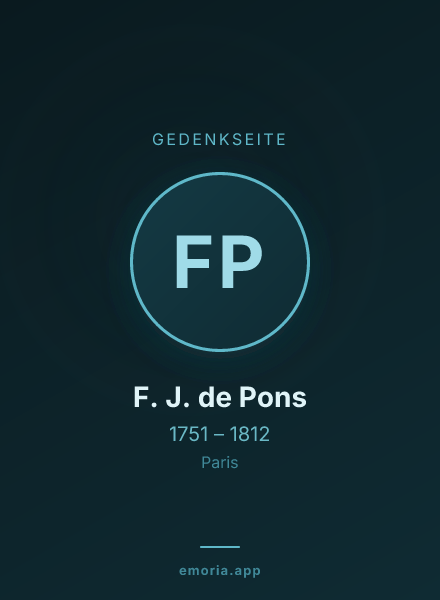 Gedenkportrait von F. J. de Pons