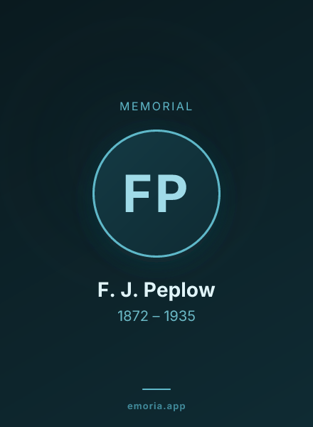 Memorial portrait of F. J. Peplow