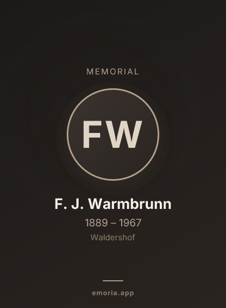 Memorial portrait of F. J. Warmbrunn