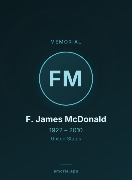 Memorial portrait of F. James McDonald